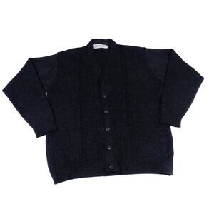 Vintage 80s Companion Pure New Wool Gray Cardigan Sweater Size 40 Men’s Medium